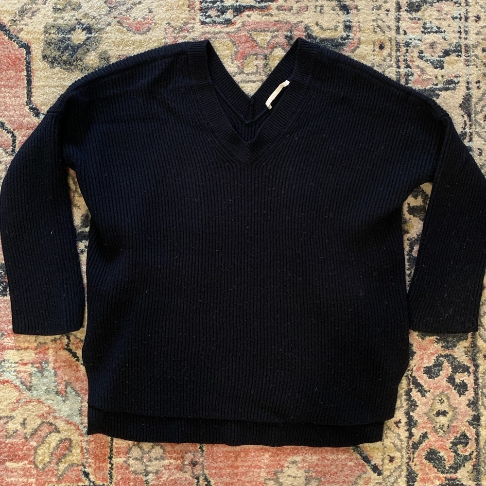 Stella McCartney Navy Wool V-Neck Sweater